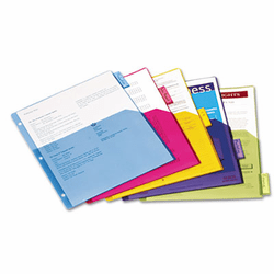 CRD84016 Poly 1-Pocket Index Dividers, Letter, Assorted, 5-Tabs/Set, 4 Sets/Pack By CARDINAL BRANDS INC.