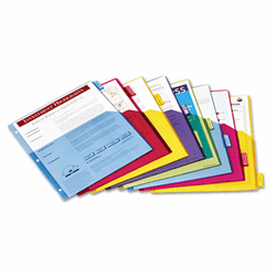 CRD84017 Poly 1-Pocket Index Dividers, Letter, Assorted, 8-Tabs/Set, 4 Sets/Pack By CARDINAL BRANDS INC.