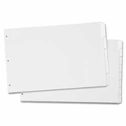 CRD84270 Write 'n Erase Tabloid Index Dividers, 5-Tab, White By CARDINAL BRANDS INC.