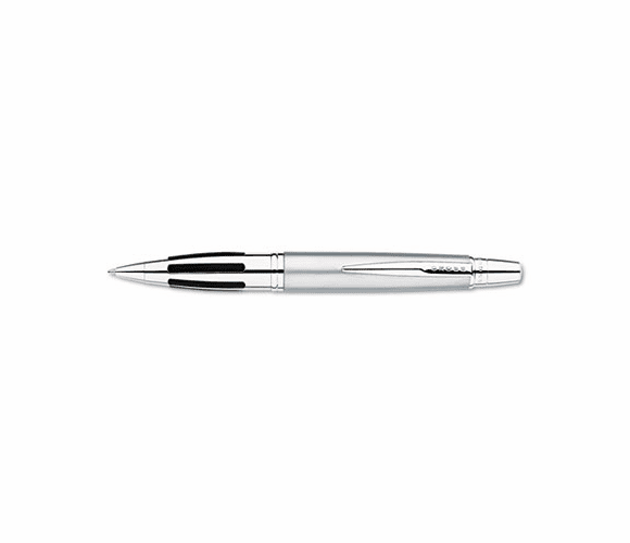 CROAT03221 Contour Ballpoint Retractable Solvent Pen, Silver Barrel, Black Ink, Medium By A.T. CROSS COMPANY
