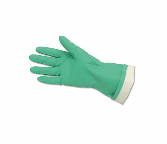 CRW5319E Flock-Lined Nitrile Gloves, Green By MCR SAFETY