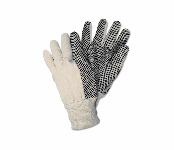 CRW8808 Dotted Canvas Gloves, White, Dozen By MCR SAFETY