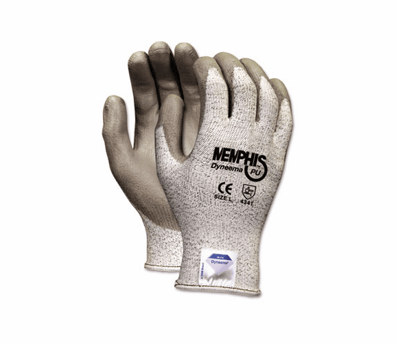 CRW9672L Memphis Dyneema Polyurethane Gloves, Large, White/Gray By MCR SAFETY