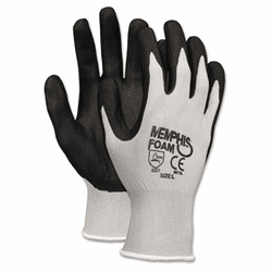 CRW9673L Economy Foam Nitrile Gloves, Large, Gray/Black, Dozen By MCR SAFETY