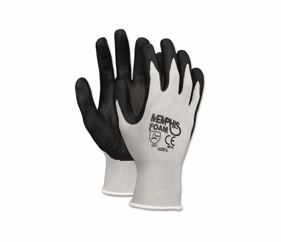 CRW9673M Economy Foam Nitrile Gloves, Medium, Gray/Black, Dozen By MCR SAFETY
