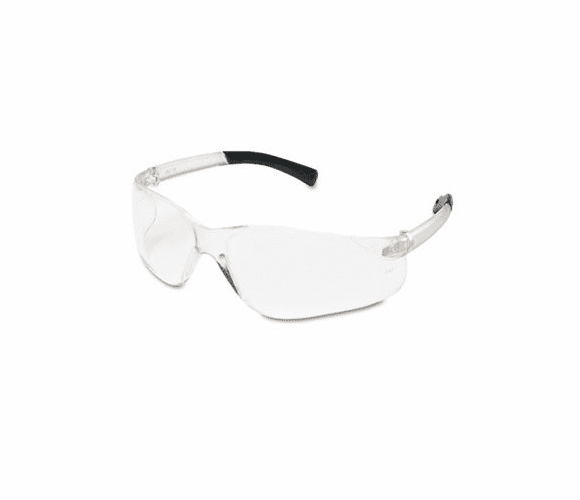 CRWBK110 BearKat Safety Glasses, Wraparound, Black Frame/Clear Lens By MCR SAFETY