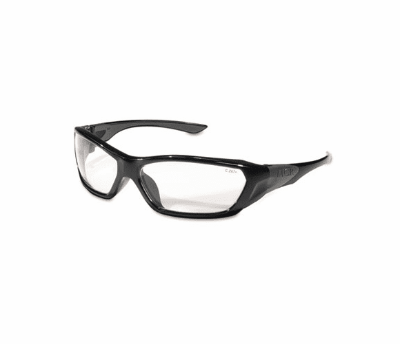CRWFF120 ForceFlex Safety Glasses, Black Frame, Clear Lens By MCR SAFETY
