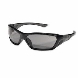 CRWFF122 ForceFlex Safety Glasses, Black Frame, Gray Lens By MCR SAFETY