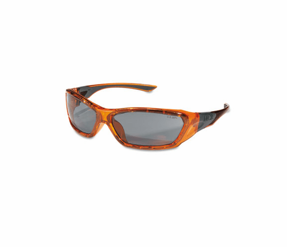 CRWFF132 ForceFlex Safety Glasses, Orange Frame, Gray Lens By MCR SAFETY