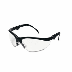 CRWKD310 Klondike Plus Safety Glasses, Black Frame, Clear Lens By MCR SAFETY