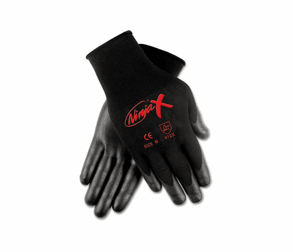 CRWN9674M Ninja X Bi-Polymer Coated Gloves, Medium, Black By MCR SAFETY