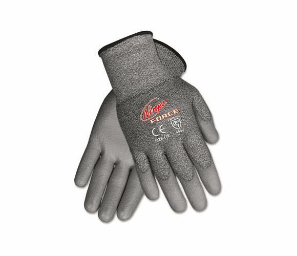 CRWN9677XL Ninja Force Polyurethane Coated Gloves, Extra Large, Gray By MCR SAFETY