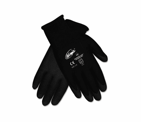 CRWN9699M Ninja HPT PVC coated Nylon Gloves, Medium, Black By MCR SAFETY