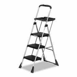 CSC11880PBLW1 MaxTM Work Platform Project Ladder, 225lb Duty Rating, 22wx31dx55h, Steel, Black By COSCO