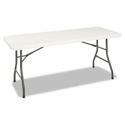CSC14168WSP1 6 Foot Resin Folding Table, 72w x 30d x 29-1/4h, White/Pewter By COSCO