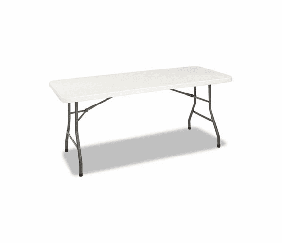 CSC14168WSP1 6 Foot Resin Folding Table, 72w x 30d x 29-1/4h, White/Pewter By COSCO