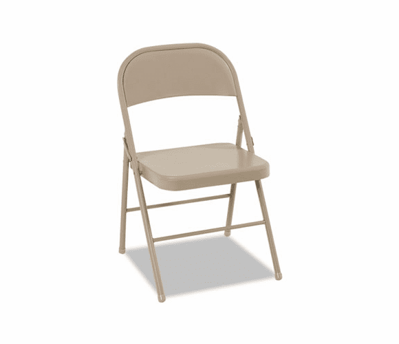 CSC14711ANT4 All Steel Folding Chair, Steel, 18-1/4w x 19d x 30h, Antique Linen, 4/Carton By COSCO
