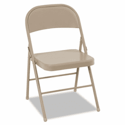 CSC14711ANT4 All Steel Folding Chair, Steel, 18-1/4w x 19d x 30h, Antique Linen, 4/Carton By COSCO