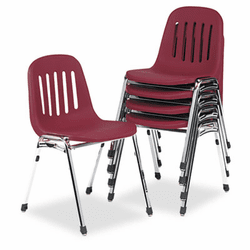 CSC36084BGC5 Graduate Series Commercial Stack Chairs, Burgundy/Deluxe Chrome, 5/Carton By COSCO