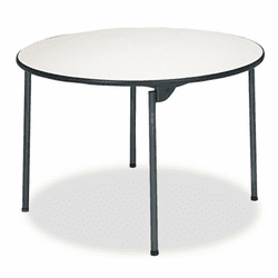 CSC36104PTS1 Tuff-Core Premium Commercial Folding Table, 48 Round, Off-White/Pewter Frame By COSCO
