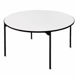 CSC36108PTS1 Tuff-Core Premium Commercial Folding Table, 72 Round, Off-White/Pewter Frame By COSCO