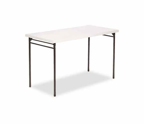 CSC36149ECB1 Endura Molded Resin Folding Table, Rectangular, 48w x 24d, Off-White/Bronze By COSCO