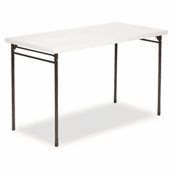 CSC36149ECB1 Endura Molded Resin Folding Table, Rectangular, 48w x 24d, Off-White/Bronze By COSCO
