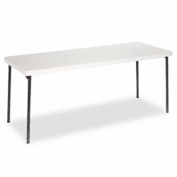 CSC36169ECB1 Endura Molded Resin Folding Table, Rectangular, 72w x 30d, Off-White/Bronze By COSCO