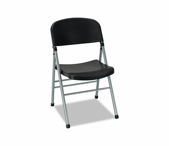 CSC36869PLB4 Endura Molded Folding Chair, Platinum Frame/Black Back/Seat, 4/Carton By COSCO