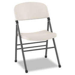 CSC36869WSP4 Endura Resin Molded Folding Chair, Pewter Frame/White Speckle, 4/Carton By COSCO