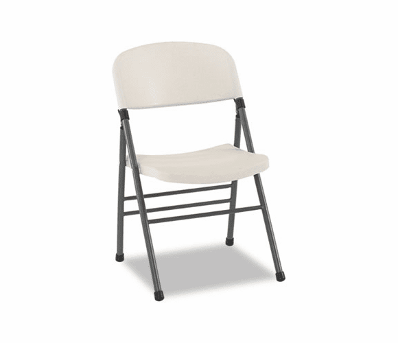 CSC36869WSP4 Endura Resin Molded Folding Chair, Pewter Frame/White Speckle, 4/Carton By COSCO