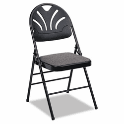 CSC36875KNB4 Fabric Padded Seat/Molded Fan Back Folding Chair, Kinnear Black, 4/Carton By COSCO