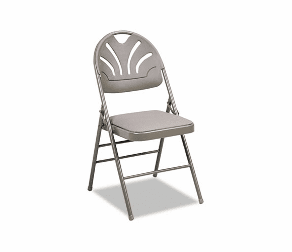CSC36875KNT4 Fabric Padded Seat/Molded Fan Back Folding Chair, Kinnear Taupe, 4/Carton By COSCO