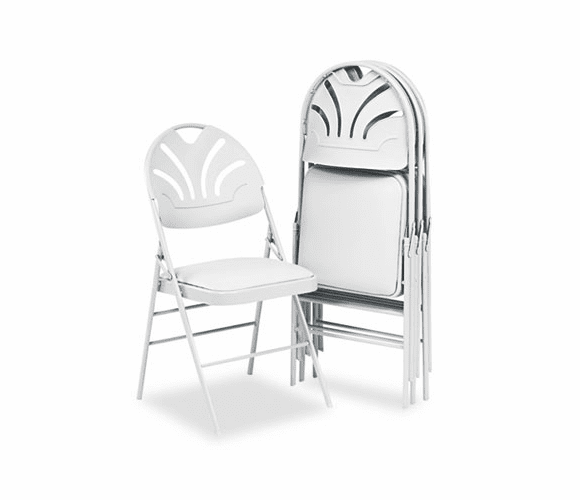 CSC36970CLG4 XL Series Vinyl Padded Seat/ Molded Fan BackFolding Chair, Light Gray, 4/Carton By COSCO