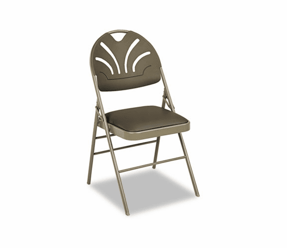 CSC36970TAP4 XL Series Vinyl Padded Seat/ Molded Fan BackFolding Chair, Taupe, 4/Carton By COSCO