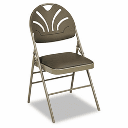 CSC36970TAP4 XL Series Vinyl Padded Seat/ Molded Fan BackFolding Chair, Taupe, 4/Carton By COSCO
