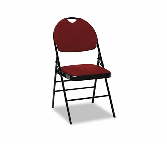 CSC36978BGB4 XL Series Fabric Padded Folding Chair, Burgundy Microsuede/Black Frame, 4/Carton By COSCO