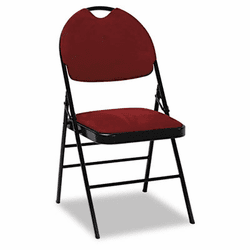 CSC36978BGB4 XL Series Fabric Padded Folding Chair, Burgundy Microsuede/Black Frame, 4/Carton By COSCO
