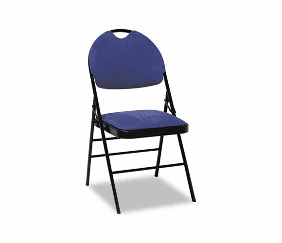 CSC36978NVB4 XL Series Fabric Padded Folding Chair, Navy Microsuede/Black Frame, 4/Carton By COSCO