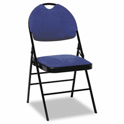 CSC36978NVB4 XL Series Fabric Padded Folding Chair, Navy Microsuede/Black Frame, 4/Carton By COSCO