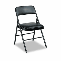 CSC608830054 Deluxe Vinyl Padded Seat & Back Folding Chairs, Black, 4/Carton By COSCO