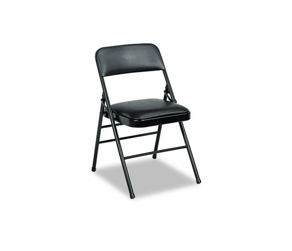 CSC608830054 Deluxe Vinyl Padded Seat & Back Folding Chairs, Black, 4/Carton By COSCO