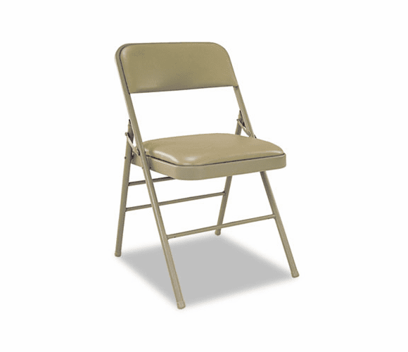 CSC60883TAP4 Deluxe Vinyl Padded Seat & Back Folding Chairs, Taupe, 4/Carton By COSCO