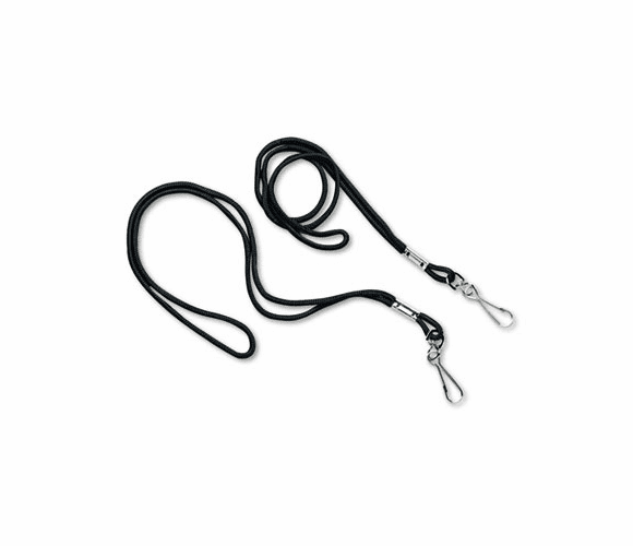 CSI126BKPK Lanyard, J-Hook Style, 22" Long, Black, 12/Pack By CHAMPION SPORT