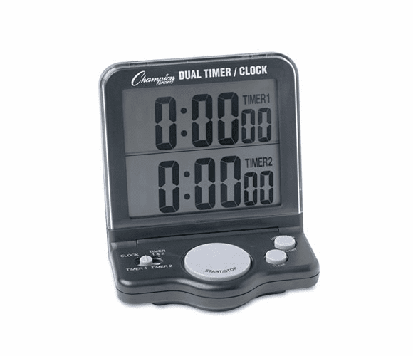 CSIDC100 Dual Timer/Clock w/Jumbo Display, LCD, 3 1/2 x 1 x 4 1/2 By CHAMPION SPORT