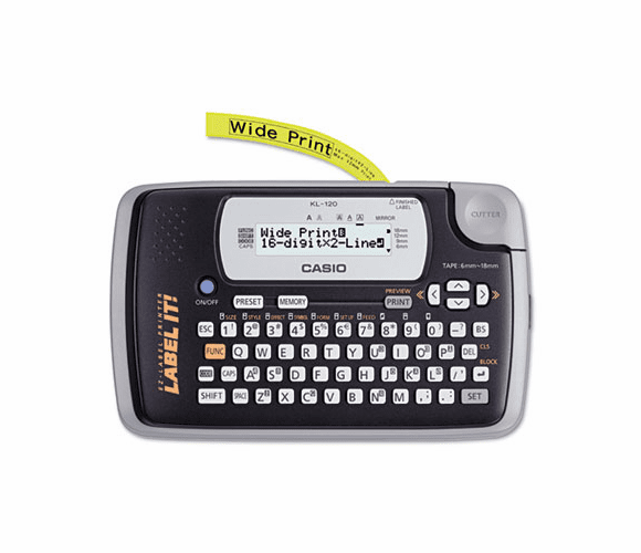 CSOKL120L KL-120 Label Maker, 1 Lines, 7-1/2w x 4-1/2d x 2-1/5h By CASIO, INC.