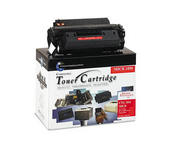 CTGCTG10M CTG10M Compatible Remanufactured MICR Toner, 6000 Page-Yield, Black By CTG/CLOVER TECHNOLOGY GROUP