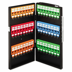 CUI80048 Locking Key Cabinet, 48-Key, Steel, Black, 11 1/2 x 3 x 21 1/4 By CARL MFG. USA INC.