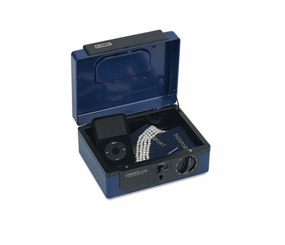 CUI88350 Dual Lock Personal Security Box, Combination and Key Locks, Blue By CARL MFG. USA INC.