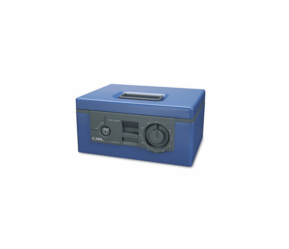 CUI88550 Security Box w/Dual Lock, Removable Cash/Coin Tray, Steel, Blue By CARL MFG. USA INC.